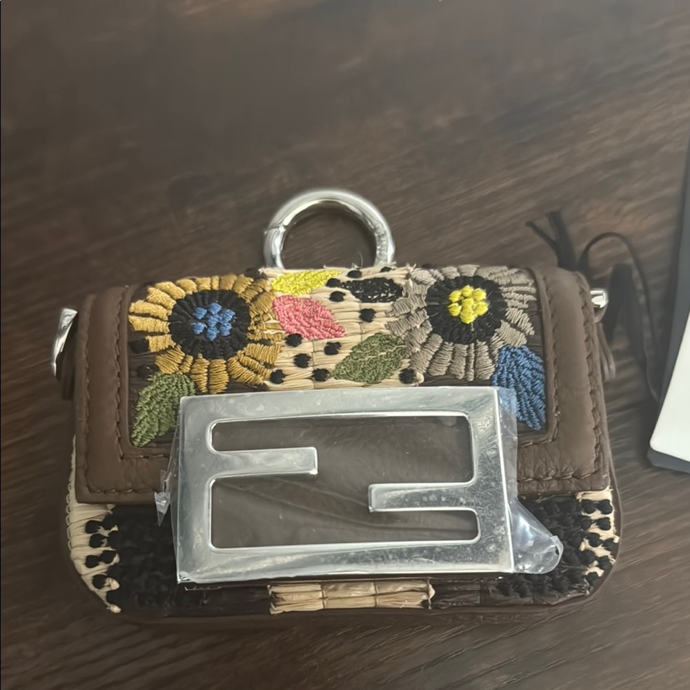 Fendi Brown Mini Bag with Chain Strap and Leather Finish